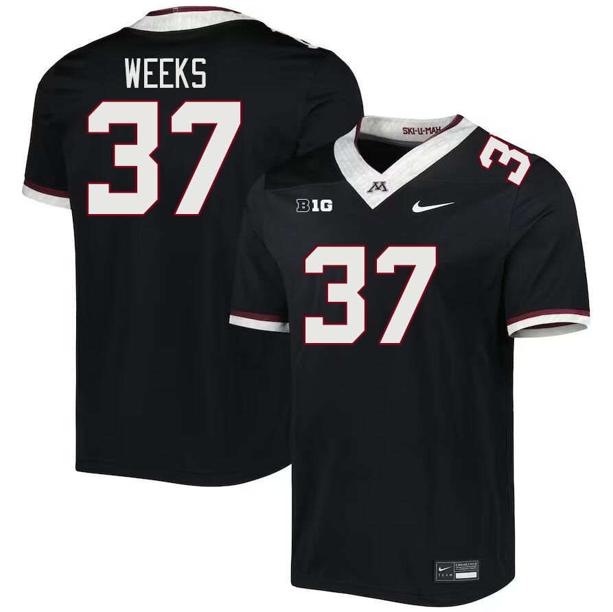 Men #37 Brady Weeks Minnesota Golden Gophers College Football Jerseys Stitched-Black